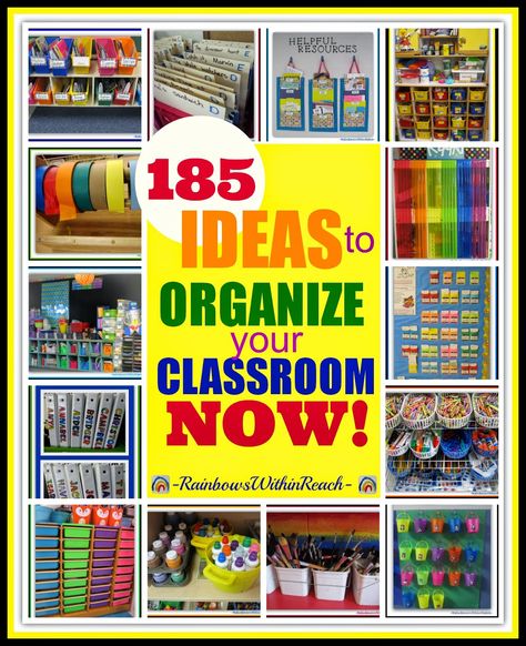 185 Ideas to Organize your Classroom NOW! {RoundUP at RainbowsWithinReach} Classroom Organization Ideas, Jewerly Holders, Teaching Organization, Class Organization, Classroom Organisation, Organization And Management, Classroom Storage, Classroom Supplies, New Classroom