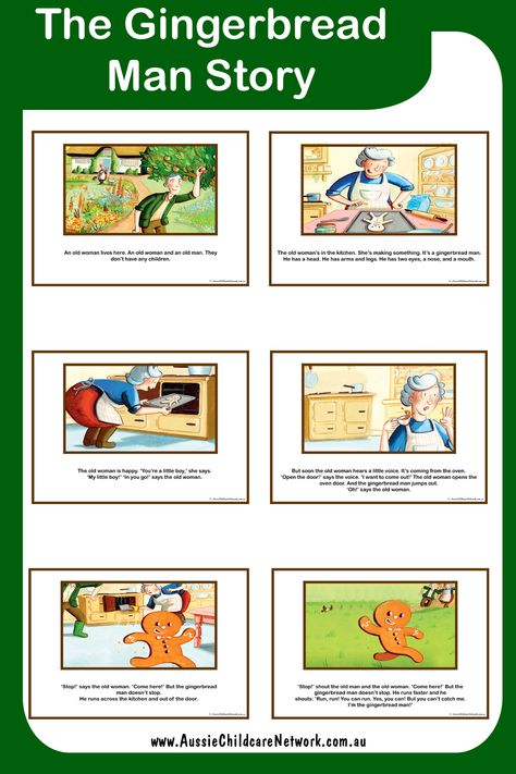 The Gingerbread Man Story Free Printable, The Gingerbread Man Story, Gingerbread Man Story Printable, Gingerbread Activities Preschool, Story Sequencing Pictures, Kids Learning Activities Preschool, Gingerbread Man Book, Gingerbread Man Free, Gingerbread Story