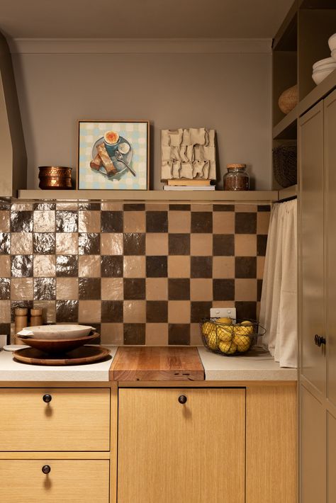 Gallery 3 — Studio Ezra Small House Kitchen Remodel, Studio Ezra, Earth Tone Kitchen, Checkerboard Kitchen, Cozy Country Home, Earth Tones Kitchen, Magnolia Network, Kitchen Cabinet Inspiration, Cabinet Inspiration