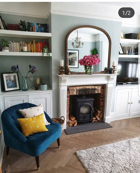 Alcove Ideas Living Room, Alcove Ideas, Alcove Shelves, Lounge Room Styling, Snug Room, New House Living Room, Victorian Living Room, Living Room Renovation, Living Room Decor Fireplace