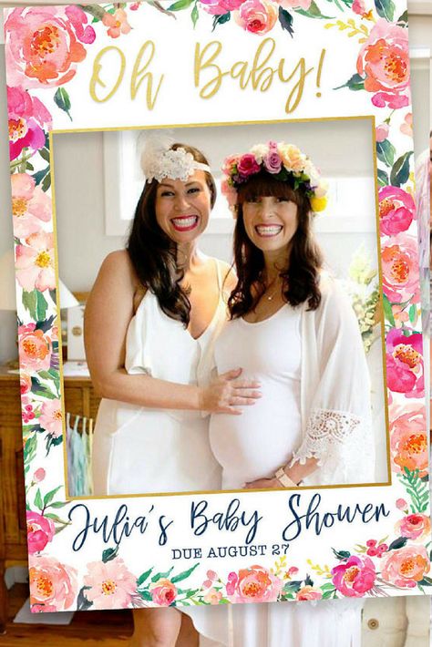 Baby Shower Photo Booth Baby Shower Frame, Diy Fotokabine, Baby Shower Photo Booth Props, Bridal Shower Photo Prop, Baby Shower Girl Diy, Frame Printable, Baby Shower Pictures, Selfie Frame, Idee Babyshower