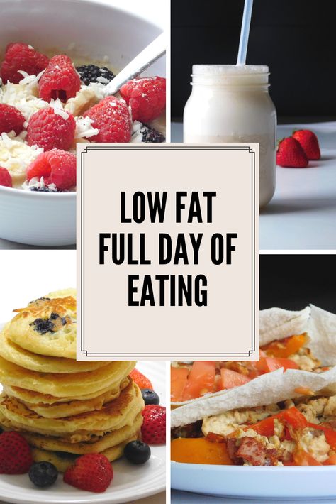 Low Fat Diet Recipes, Low Fat Dinner Recipes, Low Fat Breakfast, Fat Free Recipes, Gallbladder Diet, Healthy Low Fat Recipes, Low Fat Diet Plan, Full Day Of Eating, Low Fat Dinner