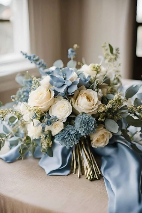 Baby Blue Quince, Dusty Blue And White Wedding, Baby Blue Wedding, Wedding Color Schemes Blue, 50th Wedding Anniversary Decorations, Blue Green Wedding, Wedding Remembrance, Baby Blue Weddings, Wedding Anniversary Decorations