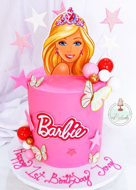 Cake Designs Doll Cake Design, Barbie Fondant Cake Design, Barbie Dreamtopia Birthday Cake, Barbie Cake Buttercream, Barbie Cake Ideas Birthdays Pink, Barbie Cake Fondant, Simple Barbie Cake Design, Barbie Cake Design Ideas, Barbie Cake Design Girl Birthday