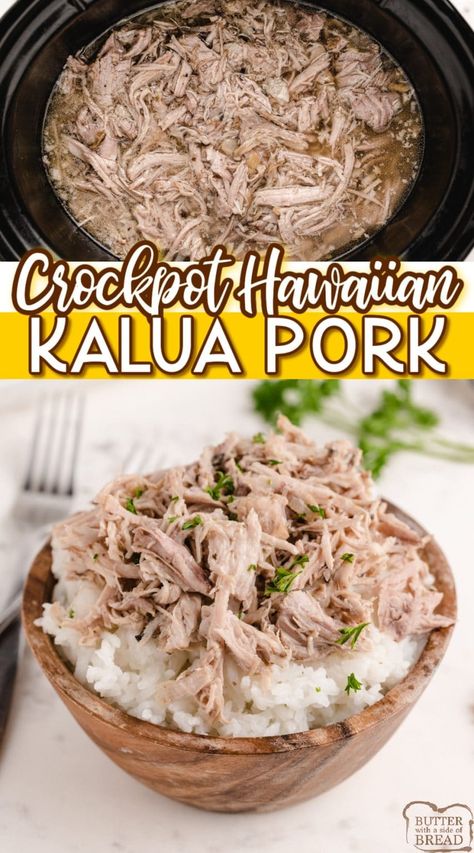 Kalua Pork Crockpot, Hawaiian Kalua Pork, Crockpot Pork Shoulder, Pork Roast Crock Pot Recipes, Boneless Pork Roast, Crockpot Pork Loin, Crockpot Pork Roast, Pot Roast Crock Pot Recipes, Pork Crockpot Recipes