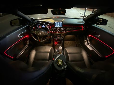 custom ambient lighting for Mercedes Benz CLA Benz Cla 250, Mercedes Cla 250, Mercedes Benz Cla 250, Mercedes Benz Interior, Mercedes Cla, Interior Led Lights, Mercedes Benz C230, Dream Car, Ambient Lighting