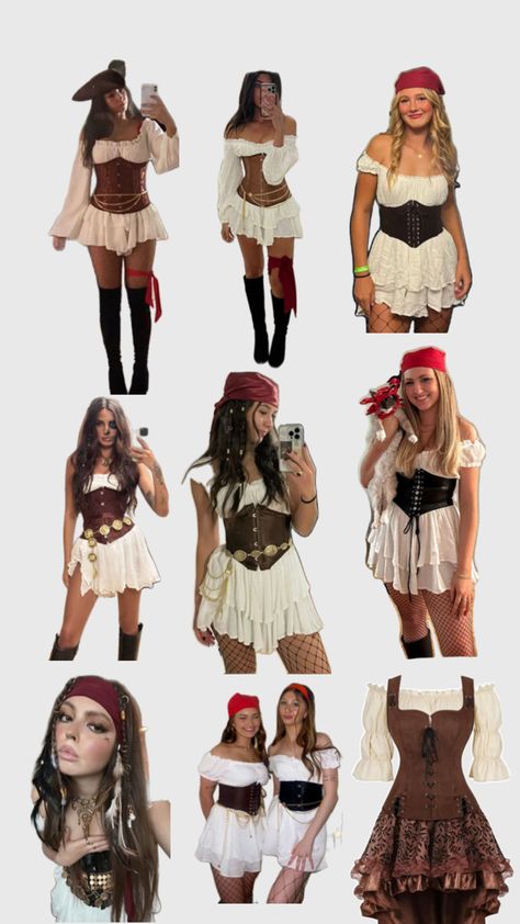 Cute Halloween costume pirate stylish Pirate Halloween Costume, Pirate Girl Costume, Halloween Costumes Women Creative, Pirate Costume Diy, Cute Halloween Costume, Costume Pirate, Look 80s, Pirate Costumes, Cute Group Halloween Costumes