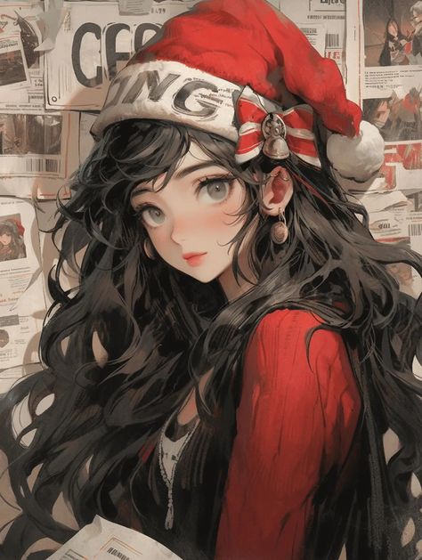 X'mas Card, Tiktok Pfps, Anime Girlies, Christmas Fits, Trendy Christmas Outfits, Card Inspo, Anime Christmas, Girly Aesthetic, Chibi Girl