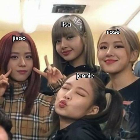 Black Pink Names, Wonyoung And Jennie, Kpop Group Names, Kpop Bands, Pink Names, Group Names, Blackpink Members, Rosé Jisoo, K Pop Groups