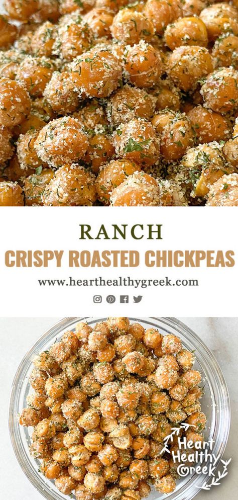 Crispy Roasted Chickpeas, Chickpea Recipes, Healthy Snacks Easy, Roasted Chickpeas, Heart Healthy Recipes, Protein Snacks, Snacks Recipes, Healthy Meal Prep, Healthy Snacks Recipes