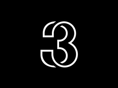 Three by George Bokhua Numerical Typography, Logo Typo, Tipografi 3d, Typography Designs, Type Logo, Number Three, Logo Number, Typo Logo, 3d Typography