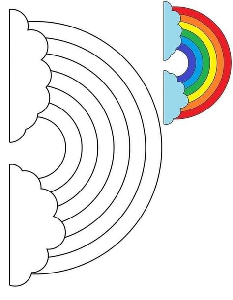 Rainbow Pictures For Kids, Rbt Activities, Draw Rainbow, Color Activity, Rainbow Drawing, Rainbow Pictures, Easy Drawings For Kids, Preschool Art Activities, Easy Coloring Pages