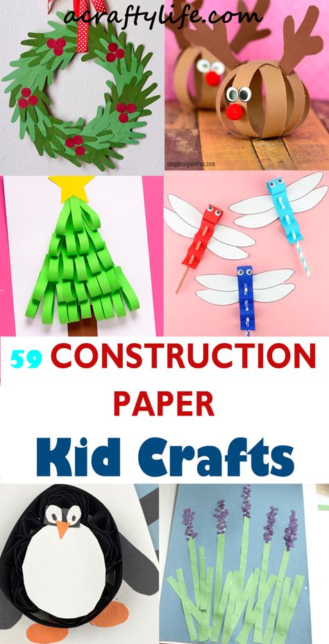 Christmas Crafts With Construction Paper For Kids, Contraction Paper Crafts, 1st Grade Christmas Crafts For Kids, Kids Christmas Crafts Construction Paper, Construction Paper Crafts For Christmas, Art Projects With Construction Paper, Holiday Paper Crafts For Kids, Easy Christmas Crafts For Kids With Construction Paper, Paper Ornament Crafts For Kids