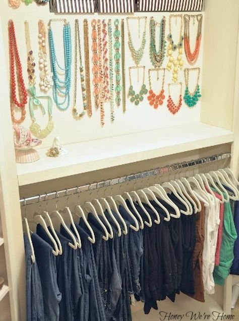 Pretty Closets, Smart Closet, Closet Diy, Closet Organizing Systems, Closet Organization Diy, Dream Closets, Diy Closet, Closet Inspiration, Necklaces And Bracelets