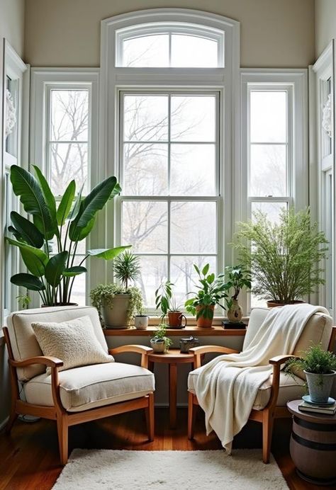 Winter sunrooms offer a perfect sanctuary for plant enthusiasts and decor lovers alike. These cozy spaces can be transformed with hardy plants like snake plants and Christmas cacti, paired with creative decor ideas such as macramÃ© planters and mini herb gardens. The key to creating a lush winter oasis lies in combining resilient greenery with seasonal accessories, but there's more to it than meets the eye. Sunroom With Plants, Winter Sunroom, Green Sunroom, Sunroom Doors, Small Electric Fireplace, Christmas Cacti, Modern Sunroom, Sunroom Windows, Sunroom Decor