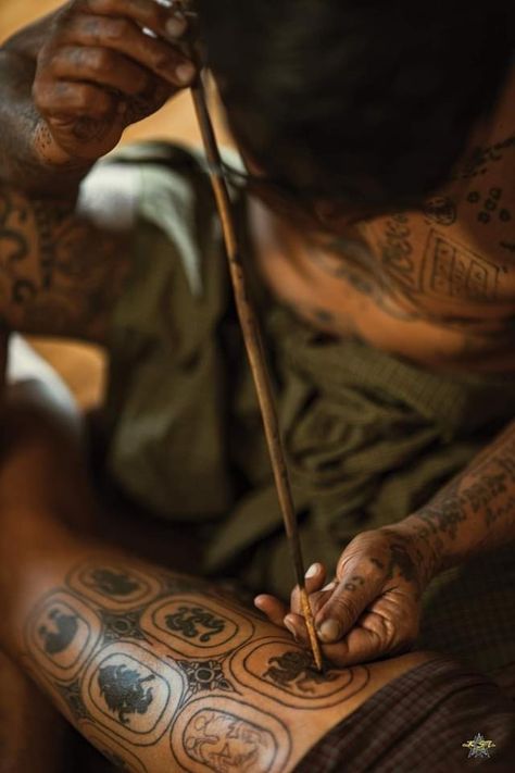 Myanmar Tattoo Art, Myanmar Art Tattoo, Myanmar Traditional Tattoo Design, Burmese Traditional Tattoo, South Asian Tattoo, Myanmar Traditional Tattoo, Traditional Vietnamese Tattoo, Burmese Tattoo, Myanmar Tattoo