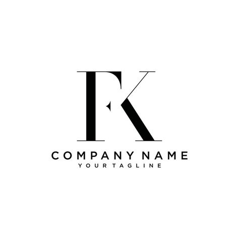 FK or KF letter logo design vector. Fk Logo Design Letter, Fk Logo Design, Kf Logo Design, Vk Logo Design, Monoline Logo, Logo Design Love, Design Studio Logo, Logo Shapes, Beautiful Logos Design