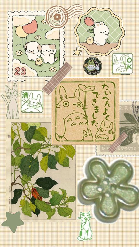 #green | #soft | #studioghibli |  #wallpaper | #mogumogu | #lofi | #collage Iphone Wallpaper Aesthetic, Aesthetic 2024, Wallpaper Themes, Soft Wallpaper, Green Soft, Collage Background, Iphone Wallpaper Themes, Cute Patterns Wallpaper, Homescreen Wallpaper