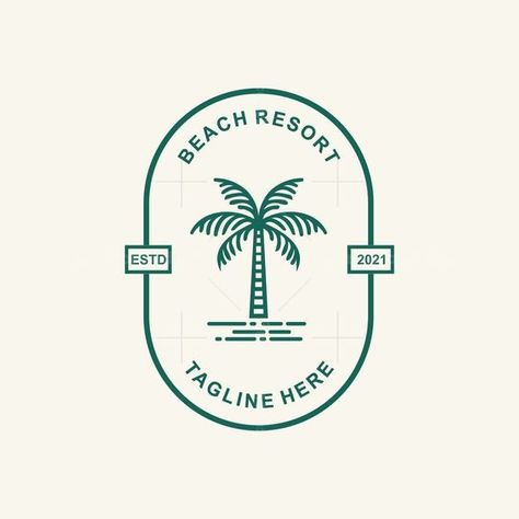 Vintage Logo Design Fruit Label Design, Vintage Logo Maker, Florida Logo, Landscape Logo, Fruit Labels, Logo Evolution, Palm Tree Beach, Beach Logo, Palm Trees Beach