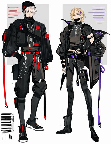 Concept Art Outfits, Cyberpunk Uniform, Futuristic Clothes Drawing, Cyberpunk Ideas Character Design, Male Outfit Design, Cyberpunk Outfit Illustration, Cyberpunk Male Outfit, Scifi Outfit Male, Male Cyberpunk Outfit