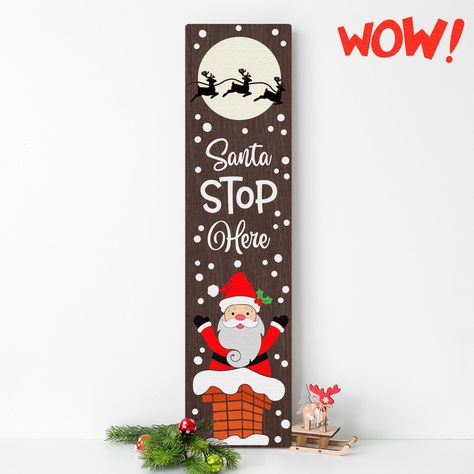 Santa Porch Leaner, Porch Sign, Unique Holiday Gifts, Magical Christmas, Porch Signs, Cricut Cut, Silhouette Cut, Holiday Design, Christmas Magic