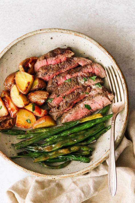 Sheet Pan Steak And Potatoes, Wellness Reset, Steak With Potatoes, Vietnamese Lemongrass Chicken, Whole30 Sheet Pan, Steak And Green Beans, Steak And Vegetables, Sheet Pan Steak, Blistered Tomatoes