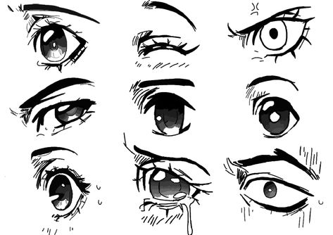 How To Draw Hot Eyes, Scared Anime Expression, Cold Eyes Anime, Scared Eyes Reference, Scared Anime Eyes, Scared Anime Face, Eye Reference Drawing Male, Ibispaint Eyes, Scared Eyes Drawing