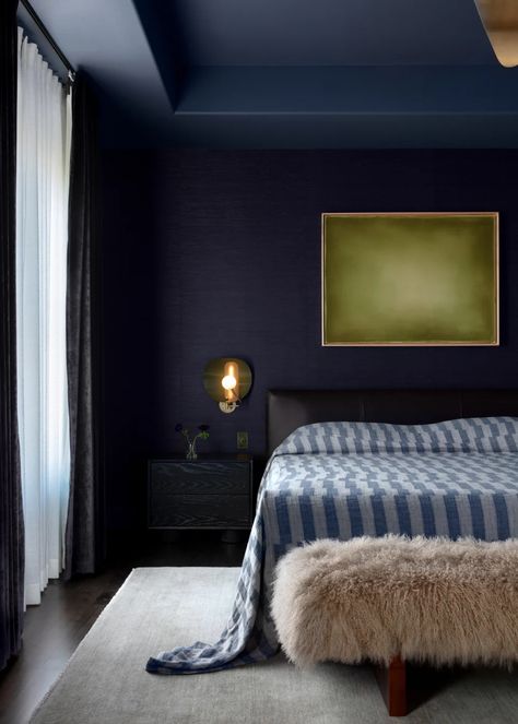 7 Common Design Mistakes Making Your Home Feel Less Cozy — And How to Fix Them Moody Blue Bedroom, Blue Bedroom Design, Plush Furniture, Modern Couple, My Bedroom, Color Pairing, Blue Bedroom, Modern House Design, Blue And Green