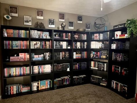 Bookshelf Inspiration, Dvd Collection, Home Library Design, Collection Display, Vinyl Storage, Stair Storage, Library Design, Remodel Bedroom, Home Design Decor