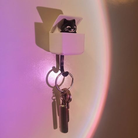 3d Print Key Holder, Cute Keyholder, Cat Key Holder, Key Hanger Ideas, Key Holder Design, Cute Key Holder, Cat Room Decor, 3d Printing Toys, Cat Key