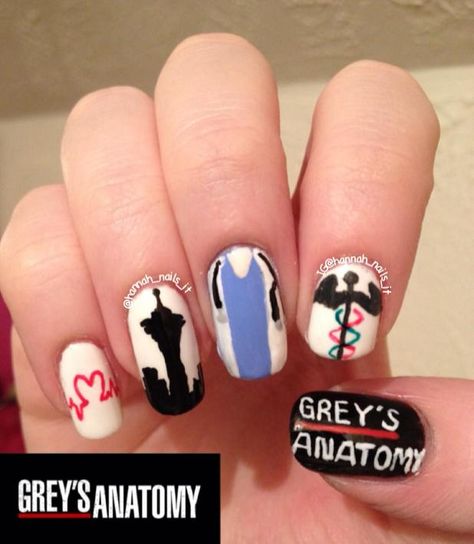 Grey's Anatomy Nails Anatomy Nails, Acrylic Nails Y2k, Nails Y2k, Fake Nails Designs, School Nails, Y2k Nails, Gray Nails, Cute Gel Nails, Dream Nails