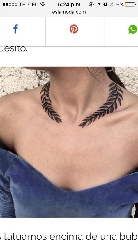 Laurel Tattoo, Victory Tattoo, Laurel Wreath Tattoo, Meaningful Word Tattoos, Clavicle Tattoo, Wreath Tattoo, Laurel Crown, Neck Tattoos Women, Learn Hebrew