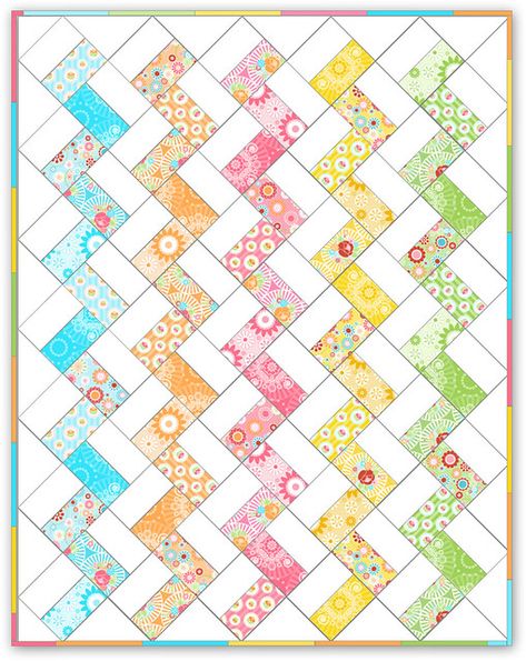 Themed Quilts Ideas, Jelly Roll Quilt Patterns, Quilt Modernen, Colors And Patterns, Jellyroll Quilts, Strip Quilts, Nine Patch, Chevron Quilt, Quilted Table