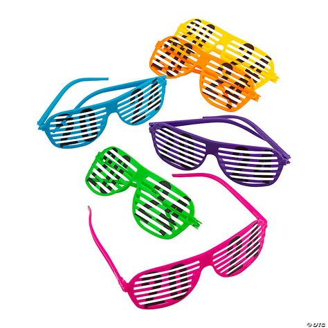 2024 Neon Shutter Glasses - 12 Pc. | Oriental Trading Shutter Glasses, Shutter Shades, Neon Color, Shutters, The Year, Neon, Shades, Color