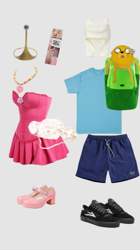 princess bubblegum and finn adventure time costume Finn Adventure Time Costume, Princess Bubblegum And Finn, Princess Bubblegum Halloween, Princess Bubblegum Outfits, Princess Bubblegum Costumes, Princess Bubblegum Cosplay, Adventure Time Costume, Adventure Time Clothes, Finn Adventure Time