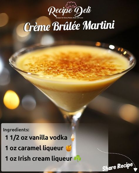 Vodka Caramel, Vanilla Vodka Drinks, Martini Recipes Vodka, Martini Ingredients, Bartender Drinks, Alcholic Drinks, Irish Cream Liqueur, Vodka Martini, Liquor Drinks