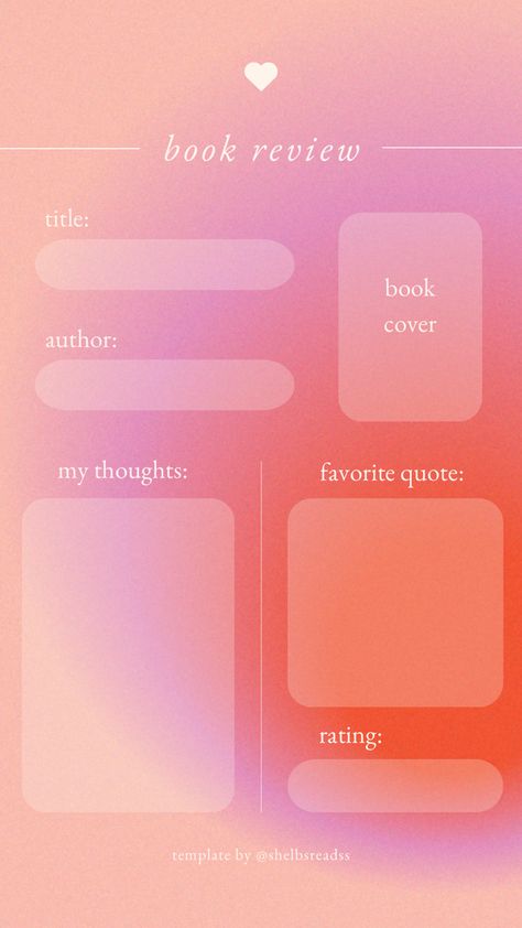 Pink Book Review Template, Instagram Story Book Review, Booktok Backgrounds, Pink Book Icon, Aesthetic Book Review, Reading Update Template, Pink Book Aesthetic, Book Influencer, Book Review Printable