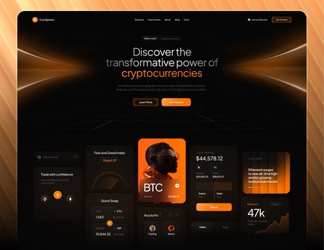 Crypto Investments - Landing Page by Bogdan Falin for QClay on Dribbble Investment Website Design, Investment Website, Creative App Design, Design Sites, Crypto Investment, Web Design Websites, Thanh Long, Website Design Wordpress, Mobile App Design Inspiration