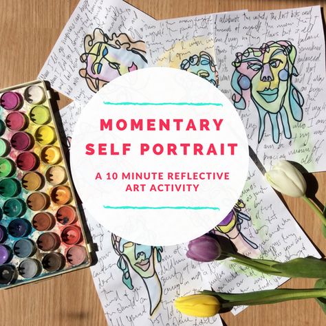 Momentary Self Portrait Expressive Self Portrait, Self Portrait Art, Recreation Therapy, Art Therapy Projects, Self Growth, Open Art, Self Expression, Art Therapy Activities, Figure Sketching