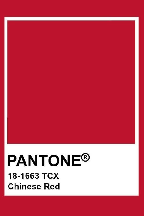 Red Pantone Colour Palettes, Pantone Red Shades, Chinese Red Aesthetic, Pantone Colors Red, Chinese Color Palette, Pantone Shades, Red Pantone, Pantone Tcx, Pantone Red