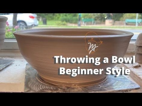 Throwing a bowl. Beginner style - YouTube Throwing A Large Bowl, Throw A Bowl On Wheel, Beginner Throwing Pottery, Throwing A Bowl On The Wheel, Throwing Bowls Pottery Wheel, Throwing Clay Pottery Wheel, Beginner Pottery Wheel Projects, Wheel Throwing Ideas, Ceramic Bowl Ideas