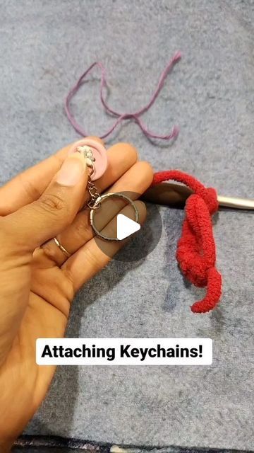 Ramsha on Instagram: "Want to attach keychains without pulling out a stitch? Check this out!" Crochet Tutorial, Keychains, Crochet, On Instagram, Instagram