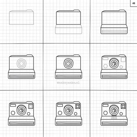 Learn how to draw #polaroid camera. This and much more in the #superrandomthingstodraw Available at ankepankesshop.nl or ankepankesshop.etsy.com: Camera Drawing, Easy To Draw, Polaroid Camera, Easy Doodle Art, 캐릭터 드로잉, Bullet Journal Art, Bullet Journal Inspo, Bullet Journal Doodles, Journal Doodles