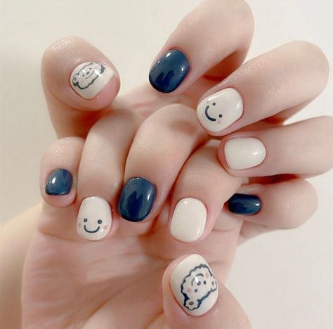 Easy Short Nail Designs Simple, Cute Nail Designs For Short Nails, Blue Cute Nails, Inside Out Nails, Short Gel Nails, Alcohol Wipes, Subtle Nails, Happy Nails, Simple Gel Nails