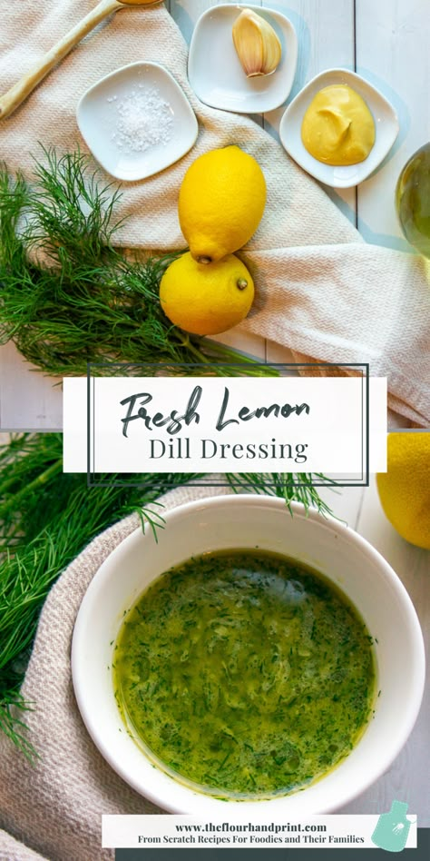 If you like fresh dill and the tang of fresh lemon, then this quick and easy dressing recipe is perfect for you. A quick Lemon Dill Vinaigrette is perfect for your vegetable and green salads, or as a marinade for white fish. It uses whole, delicious ingredients like dill, lemon juice, honey, and garlic to create a balanced dressing that’s great on spring and summer dressings. Get the recipe tips and ingredients on my blog and whip it up in minutes! Dill Salad Dressing Recipe, Dill Vinaigrette, Easy Dressing Recipe, Garlic Salad Dressing, Honey And Garlic, Vinaigrette Dressing Recipe, Dill Recipes, Green Salads, Lemon Salad