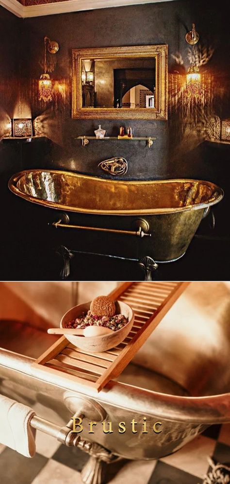 Experience luxury with our Antique Brass Clawfoot Bathtub, meticulously crafted from solid brass. Handmade using 100% natural brass, this slipper bath combines timeless elegance with durability. The antique brass finish not only enhances its vintage appeal but also provides excellent resistance to tarnishing and corrosion. Elevate your bathroom with the opulence and craftsmanship of our Antique Brass Clawfoot Bathtub, designed to be a standout feature in any home. Bone Tree, Gold Bathtub, Brass Bathtub, Slipper Bath, Copper Bath, Large Baths, Dream House Rooms, Clawfoot Bathtub, House Rooms