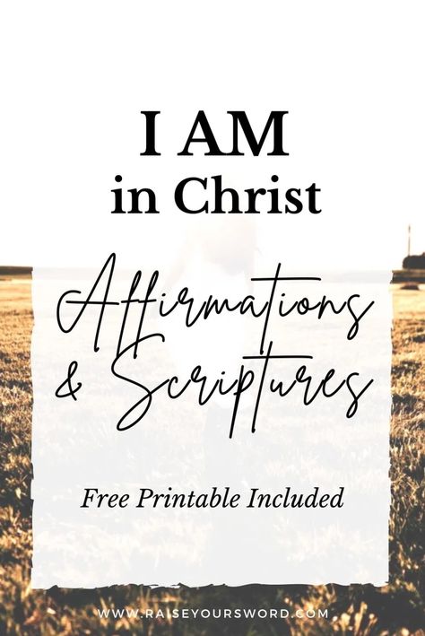 Do you wonder about your identity in Christ? Use these powerful I Am in Christ scriptures, verses, and affirmations to know your true identity in Christ! Grow in faith as you grow to understand who you are in Christ. Free printable included of verses and affirmations! #bibleverses #scriptures #identityinchrist #iaminchrist Identity Statements Journal, Self Affirmations For Christians, Who Am I In Christ Printable, I Am Bible Affirmations, Who Does God Say I Am Scriptures, Jesus I Am Statements, I Am Statements For Women, Who I Am In Christ Printable, Who Am I In Christ Scriptures