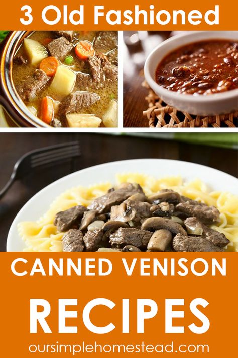 Recipes Using Canned Deer Meat, Canned Moose Meat Recipes, Pressure Canning Venison Recipes, Canned Elk Meat Recipe, Recipes For Canned Venison, Meals With Canned Venison, Can Deer Meat Recipes, Canning Venison Stew, Canned Venison Meals