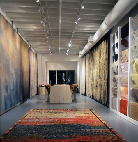 Lindstrom Rugs - Abbott Kinney - Los Angeles Rug Store Design, Carpet Display Ideas, Carpet Showroom Design, Rug Display Ideas Retail, Carpet Store Design, Carpet Tiles Ideas, Carpet Tiles Basement, Rug Display, Carpet Display