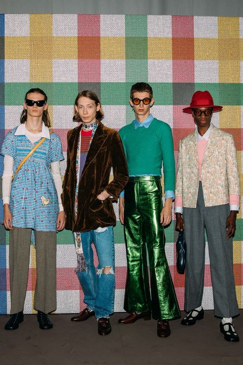 70s Men Fashion, Gucci 2020, Gucci Runway, Party Outfit Men, Funky Outfits, Runway Collection, Colourful Outfits, Retro Outfits, Minimal Fashion